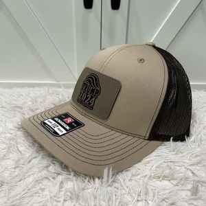 Laser engraved Trucker Richardson 112 hat. TRUMP 2024